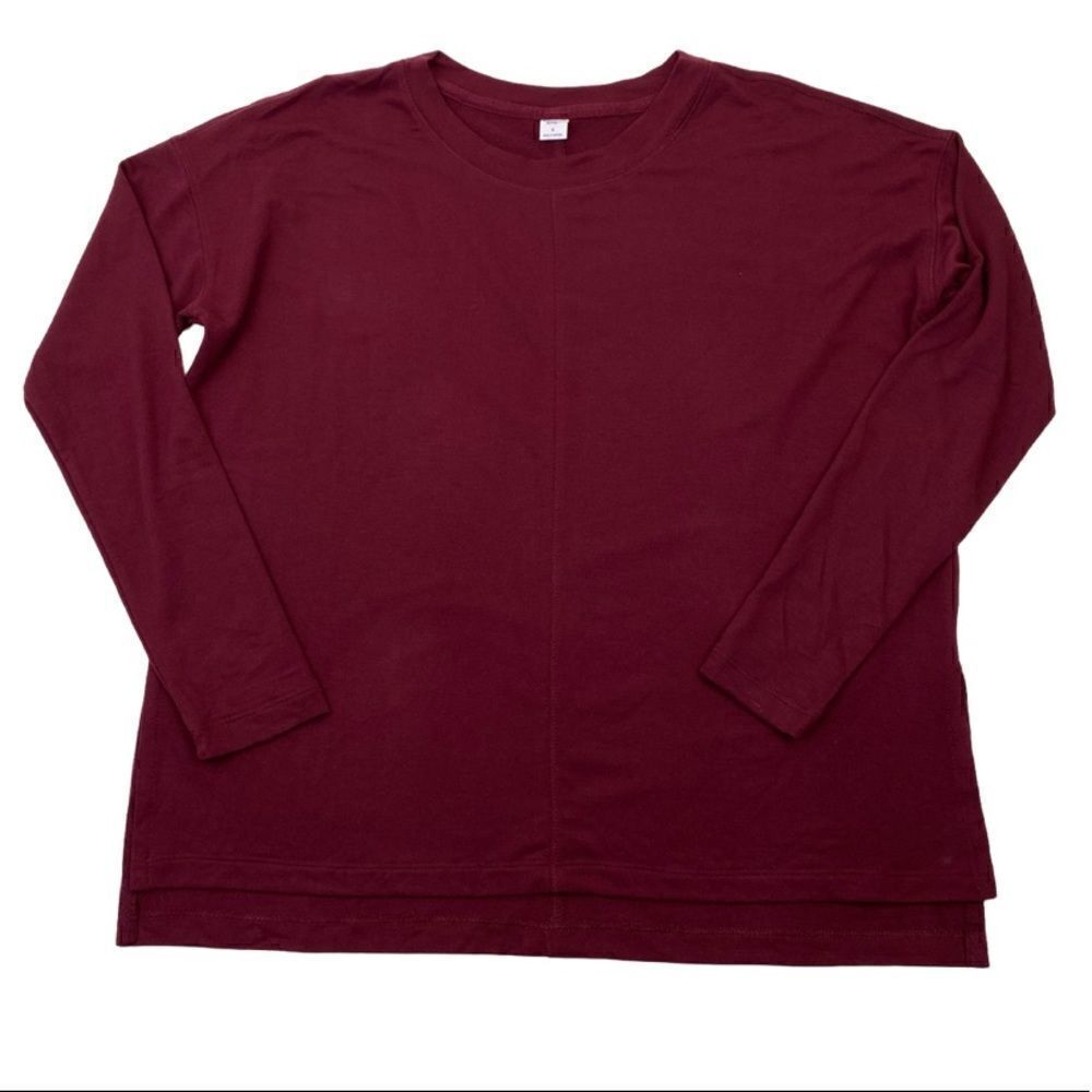 NWT Old Navy Activewear burgandy cropped side slit athleisure top small